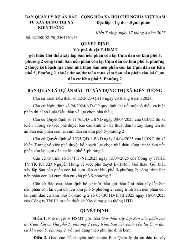 Long An: Moi thau goi san nen hon 9 ty tai Kien Tuong