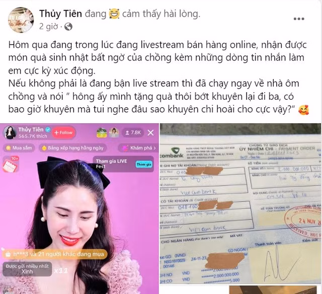 Cong Vinh giau co nao khi manh tay tang Thuy Tien 2 ty dong?