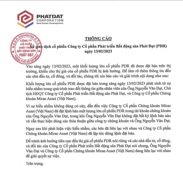 Phát Đạt nói gì khi Chủ tịch Nguyễn Văn Đạt bị bán giải chấp 5,3 triệu cổ phiếu PDR Phat Dat noi gi khi Chu tich Nguyen Van Dat bi ban giai chap 5,3 trieu co phieu PDR