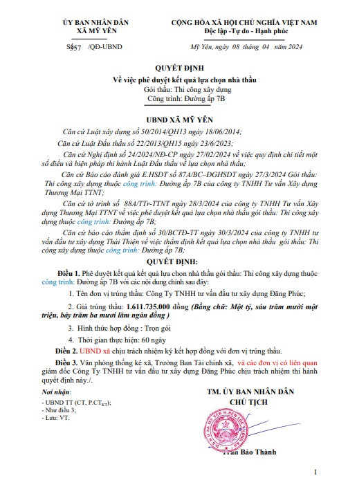 Long An: 2 goi thau xay lap tien ty tai xa My Yen ve tay Dang Phuc