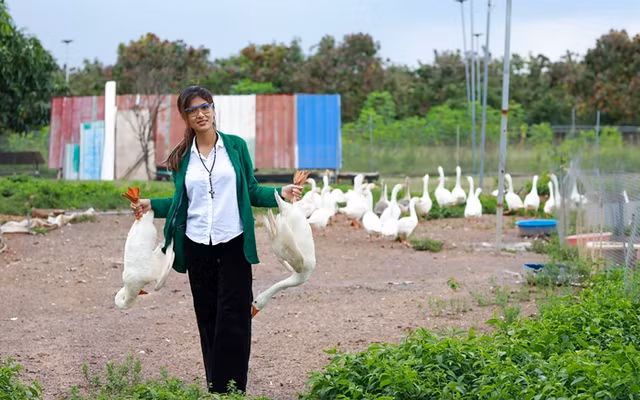 Trong trang trai rong hon 10ha, Hoa hau Oanh Yen trong rat nhieu rau xanh-Hinh-9