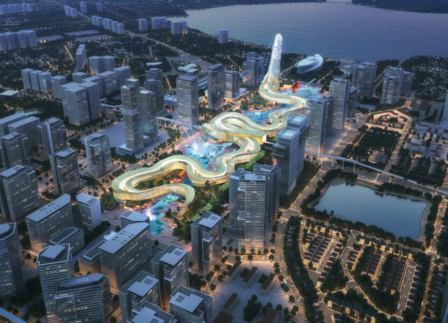 Dragon Tower - tòa tháp dài nhất thế giới tại Hà Nội vừa giành giải kiến trúc toàn cầu Dragon Tower - toa thap dai nhat the gioi tai Ha Noi vua gianh giai kien truc toan cau