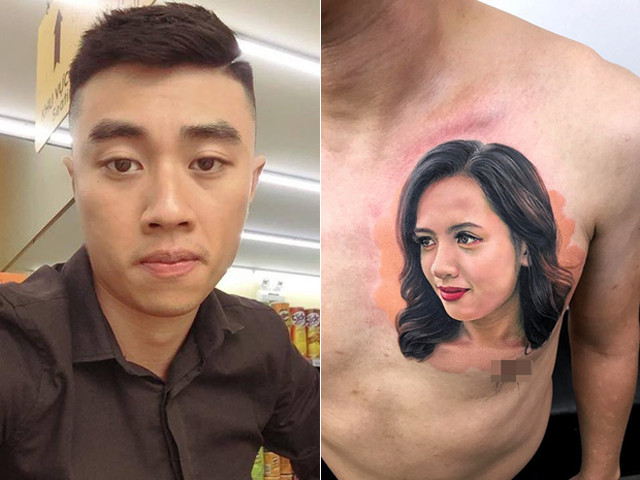 Người chồng 9x chơi lớn xăm hình vợ lên ngực để thể hiện tình cảm Nguoi chong 9x choi lon xam hinh vo len nguc de the hien tinh cam