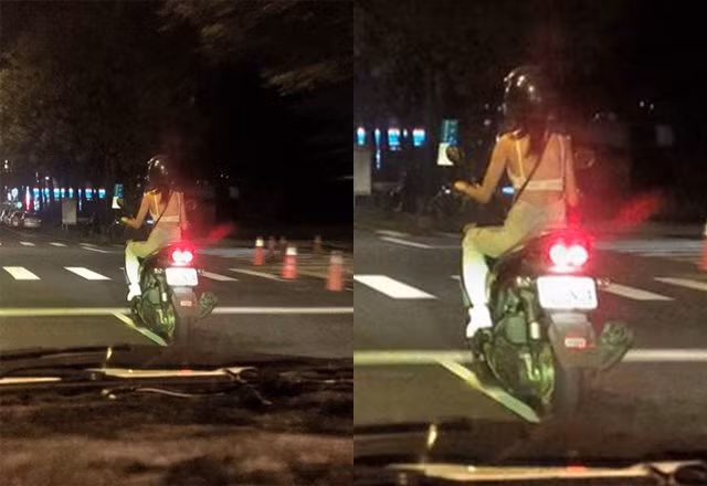 Co gai hon nhien mac ao ho nhu ao lot ra duong