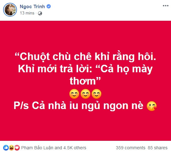Ngoc Trinh cong khai da xeo Ly Nha Ky tren mang xa hoi