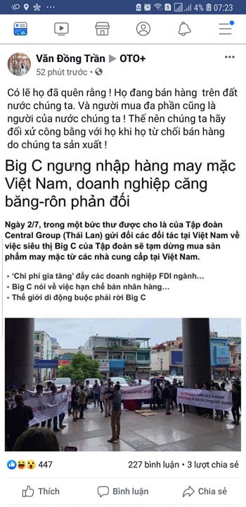 'Từ chối hàng Việt mà không rõ nguyên nhân, từ mai tôi sẽ tẩy chay Big C' - Hình 2 'Tu choi hang Viet ma khong ro nguyen nhan, tu mai toi se tay chay Big C'-Hinh-2