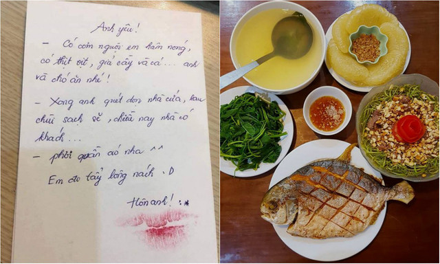Chồng ngã ngửa với lời nhắn nhủ để lại bên mâm cơm thịnh soạn của vợ Chong nga ngua voi loi nhan nhu de lai ben mam com thinh soan cua vo