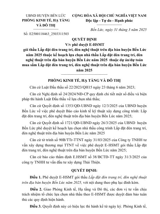 Long An: Chi hon 5 ty lap den trang tri tren dia ban huyen Ben Luc