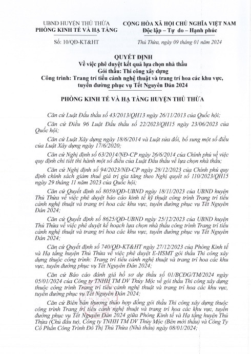 Công ty đô thị Thủ Thừa 1 ngày trúng 2 gói thầu tại Phòng KT&HT - Hình 3 Cong ty do thi Thu Thua 1 ngay trung 2 goi thau tai Phong KT&HT-Hinh-3