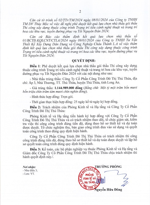 Công ty đô thị Thủ Thừa 1 ngày trúng 2 gói thầu tại Phòng KT&HT - Hình 4 Cong ty do thi Thu Thua 1 ngay trung 2 goi thau tai Phong KT&HT-Hinh-4