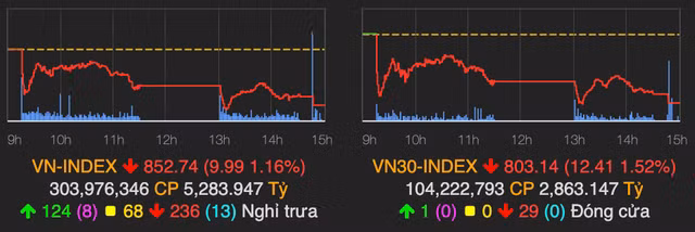 Ro VN30 do ruc khien VN-Index bay 10 diem phien 22/5