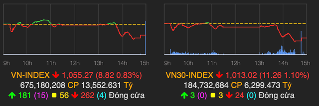 VN-Index giảm gần 9 điểm, khối ngoại bán ròng lên đến hơn 800 tỷ đồng VN-Index giam gan 9 diem, khoi ngoai ban rong len den hon 800 ty dong