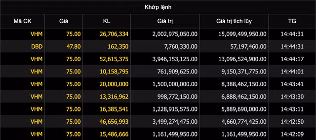 VHM cua ty phu Pham Nhat Vuong giao dich 'khung', thanh khoan thi truong cham moc 1 ty USD