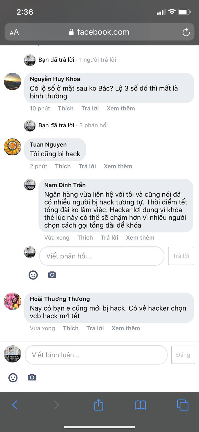 Nhiều khách hàng tố Vietcombank dính lỗi bảo mật hàng loạt - Hình 4 Nhieu khach hang to Vietcombank dinh loi bao mat hang loat-Hinh-4