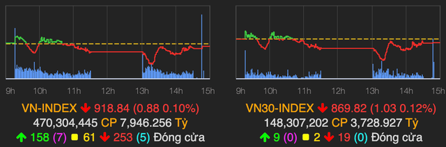 VN-Index giam gan 1 diem, rieng co phieu ban le van giu sac xanh