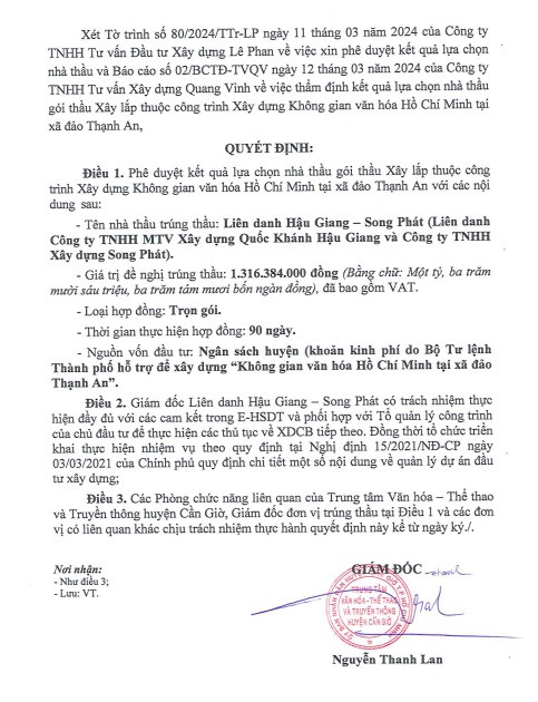 Liên danh Hậu Giang –Song Phát trúng gói thầu xây lắp tại Cần Giờ - Hình 2 Lien danh Hau Giang –Song Phat trung goi thau xay lap tai Can Gio-Hinh-2