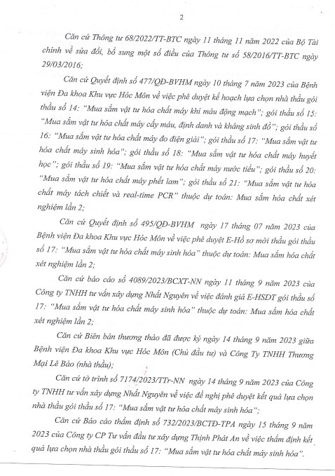 Nhà thầu Lê Bảo 1 tháng trúng liền 5 gói mua hóa chất xét nghiệm - Hình 2 Nha thau Le Bao 1 thang trung lien 5 goi mua hoa chat xet nghiem-Hinh-2