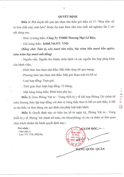 Nhà thầu Lê Bảo 1 tháng trúng liền 5 gói mua hóa chất xét nghiệm - Hình 3 Nha thau Le Bao 1 thang trung lien 5 goi mua hoa chat xet nghiem-Hinh-3