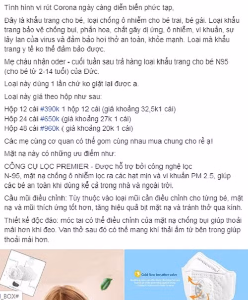 Khau trang phong dich corona rao ban tran lan, ca trieu dong 1 hop van “chay hang“