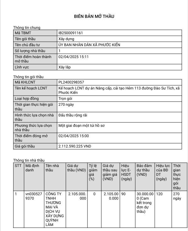 TP HCM: Duy nhất Cty Quỳnh Lâm tham dự 2 gói thầu tiền tỷ tại Phước Kiển - Hình 2 TP HCM: Duy nhat Cty Quynh Lam tham du 2 goi thau tien ty tai Phuoc Kien-Hinh-2