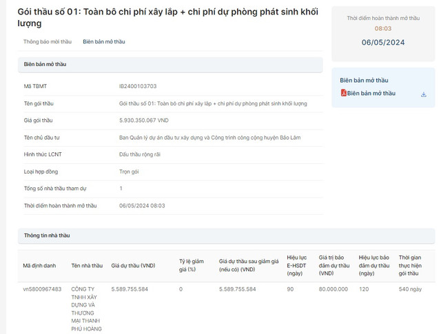 Lam Dong: Goi thau gan 6 ty tai Bao Lam co ve tay Thanh Phu Hoang?