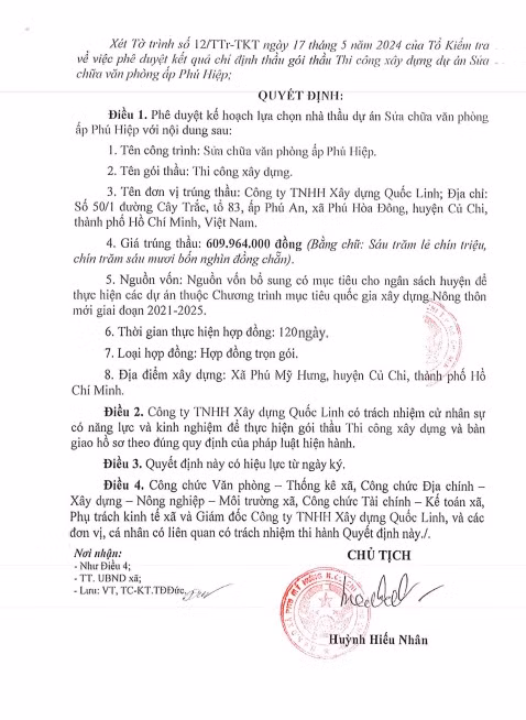 Cong ty Quoc Linh 3 ngay trung 5 goi thau xay lap-Hinh-5