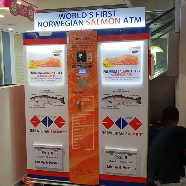 Quy trình hoạt động của ATM cá hồi đầu tiên trên thế giới Quy trinh hoat dong cua ATM ca hoi dau tien tren the gioi