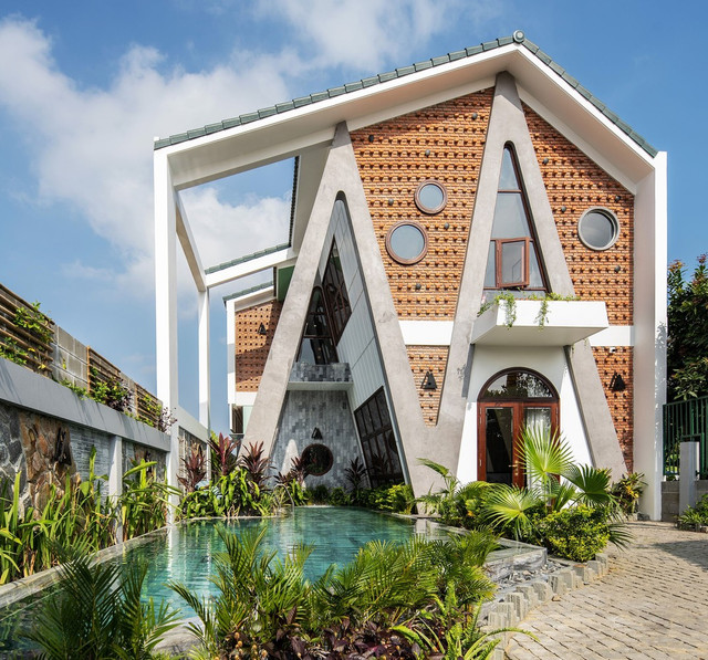 Kiến trúc lấy cảm hứng từ cây dừa trong biệt thự ở Hội An - Hình 2 Kien truc lay cam hung tu cay dua trong biet thu o Hoi An-Hinh-2