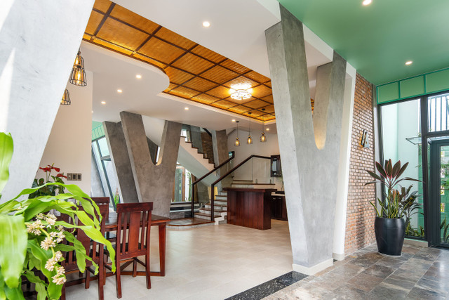 Kiến trúc lấy cảm hứng từ cây dừa trong biệt thự ở Hội An - Hình 9 Kien truc lay cam hung tu cay dua trong biet thu o Hoi An-Hinh-9