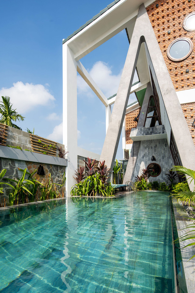 Kiến trúc lấy cảm hứng từ cây dừa trong biệt thự ở Hội An - Hình 4 Kien truc lay cam hung tu cay dua trong biet thu o Hoi An-Hinh-4