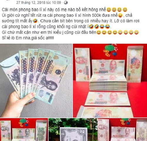 Phong bao lì xì hình tiền Việt Nam đang "hot" có phạm luật? - Hình 2 Phong bao li xi hinh tien Viet Nam dang