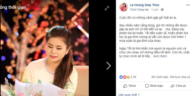 Bà Diệp Thảo ước ông Vũ về nhà trong đêm Giao thừa Ba Diep Thao uoc ong Vu ve nha trong dem Giao thua