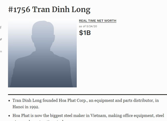 Đại gia Hoà Phát, Massan đút túi bao nhiêu tiền để trở thành tỷ phú Forbes? - Hình 2 Dai gia Hoa Phat, Massan dut tui bao nhieu tien de tro thanh ty phu Forbes?-Hinh-2