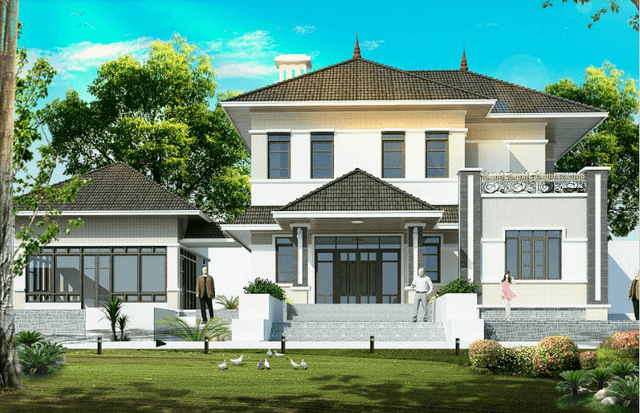 Những mẫu biệt thự mái Thái đẹp ngất ngây - Hình 5 Nhung mau biet thu mai Thai dep ngat ngay-Hinh-5