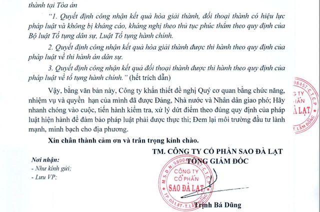 Doanh nghiệp ở Đà Lạt phản ánh lãnh đạo Cục Thuế Lâm Đồng 'nhũng nhiễu' - Hình 2 Doanh nghiep o Da Lat phan anh lanh dao Cuc Thue Lam Dong 'nhung nhieu'-Hinh-2