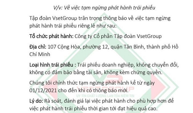 Bán 'chui' trái phiếu gần 2 năm, VsetGroup nhận án phạt 600 triệu đồng - Hình 2 Ban 'chui' trai phieu gan 2 nam, VsetGroup nhan an phat 600 trieu dong-Hinh-2