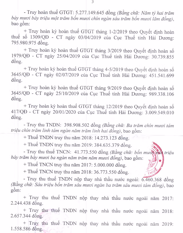 Nhua An Phat Xanh nop gan 7,6 ty dong cho hanh vi ke khai sai thue