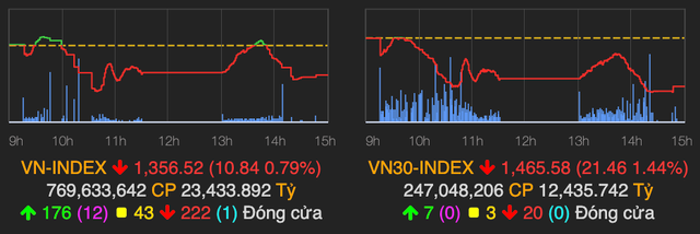 Lực bán áp đảo khiến VN-Index mất gần 11 điểm Luc ban ap dao khien VN-Index mat gan 11 diem