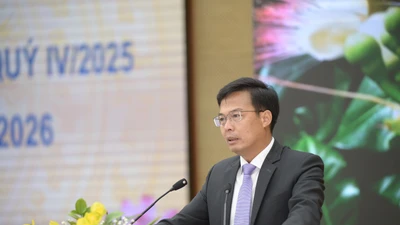 Phó Chủ tịch UBND tỉnh Lâm Đồng Đinh Văn Tuấn phát biểu tại cuộc họp.