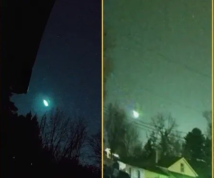 Sau đó, NASA đã truy vết đường đi của thiên thạch bằng video và những báo cáo khác. Theo cơ quan này, nó bắt đầu hiện rõ ở độ cao 100 km phía trên Hồ Hubbard rồi di chuyển với tốc độ 160.000 km/h trong khoảng 132 km và cuối cùng tan rã ở độ cao 74 km phía trên Hồ Huron. Ảnh: Skippy the Magnificent Destroyer of Worlds Romancer of Women/© Bam B/© Jeremy Downard.