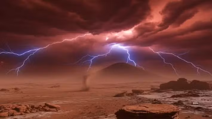 Theo các chuyên gia của NASA, tia lửa điện từ các vụ phóng điện, tương tự tĩnh điện trên Trái đất, có thể nghe rõ giữa tiếng gió giật mạnh và bụi va đập vào microphone. Ảnh: propakistani.pk.