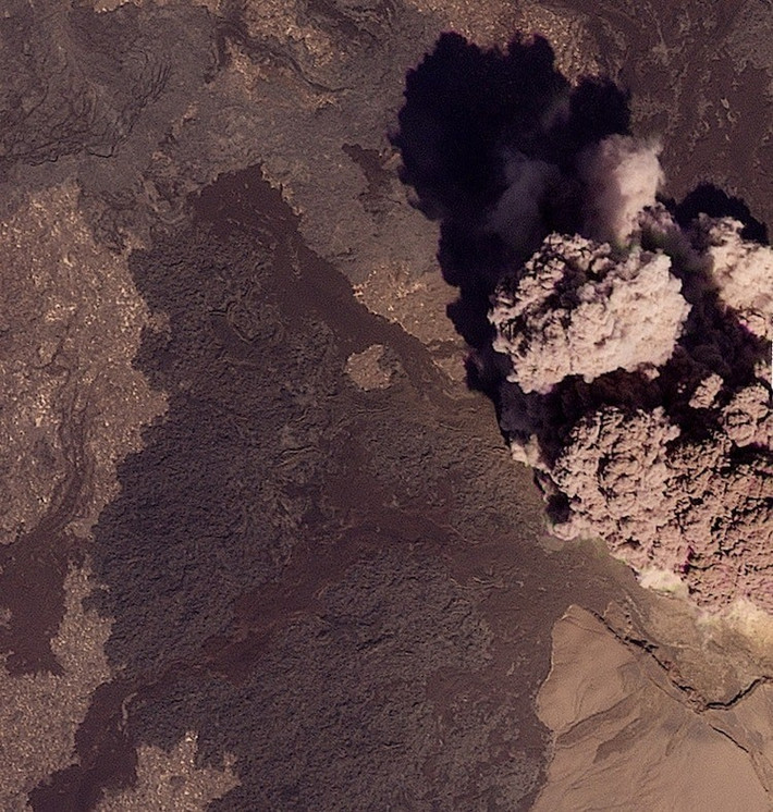 Theo Trung tâm Tư vấn tro núi lửa Toulouse (VAAC) tại Pháp, hiện chưa ghi nhận thương vong nào trong vụ núi lửa Hayli Gubbi phun trào. Ảnh: Planet Labs PBC.