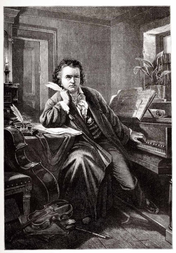 Dù chưa thể xác định nguyên nhân chính xác gây ra mất thính giác và các vấn đề về đường tiêu hóa của Beethoven nhưng các chuyên gia phát hiện ra Beethoven bắt đầu bị mắc viêm gan B ít nhất 3 tháng trước khi qua đời. Ảnh: pianocloseouts.com.