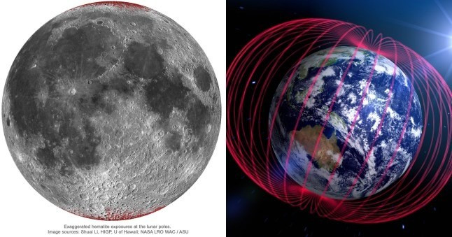 Nghiên cứu mới cũng có thể giải mã một bí ẩn khác về hematit trên Mặt trăng. Nó thường được tìm thấy gần nguồn nước - điều mà các nhà khoa học từng cho là nguyên nhân có thể tạo ra hematit. Các chuyên gia xác định nước nước gần hematit trên Mặt trăng là sản phẩm phụ của quá trình khử hematit. Ảnh: PA/Getty.