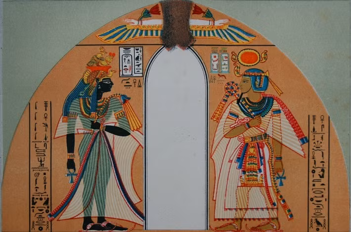 Ahmose Nefertari là Nữ hoàng Ai Cập đầu tiên được tuyên bố là vợ của thần Amun. Điều này khiến bà có quyền lực lớn trong đời sống tâm linh ở Thebes. Thậm chí, Nữ hoàng Ahmose Nefertari được ban cho danh hiệu Nữ thần Adooratrix. Ảnh: Public Domain.