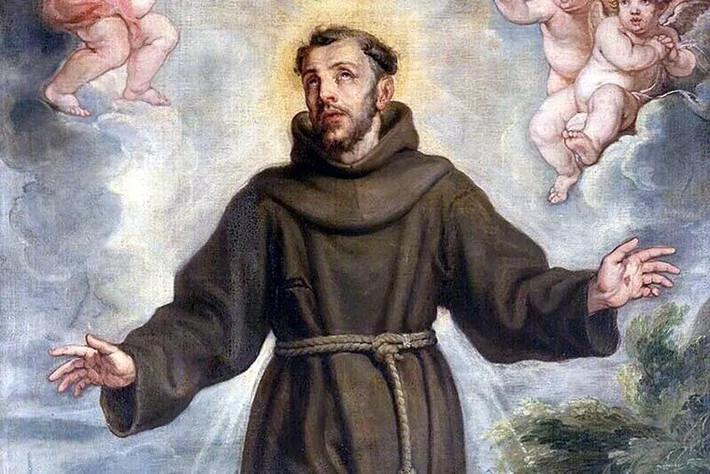 Sinh vào khoảng năm 1181 đến năm 1182, Thánh Francis có tên khai sinh là Giovanni di Pietro di Bernardone. Ông là con của Pietro di Bernardone, một thương gia vải giàu có với Lady Pica có thể là người Pháp. Ảnh: Register Files / Public Domain.