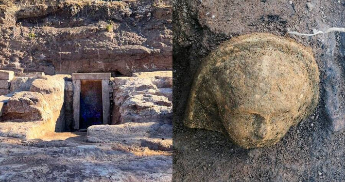 Ở phía sau ngôi đền, các nhà khảo cổ tìm thấy thứ dường như là bệ của một bức tượng. Việc khai quật công trình cho thấy nó được xây dựng trên một khu vực chôn cất vật phẩm cúng tế. Ảnh: Italian Ministry of Culture/Special Superintendency of Archaeology, Fine Arts and Landscape of Rome.