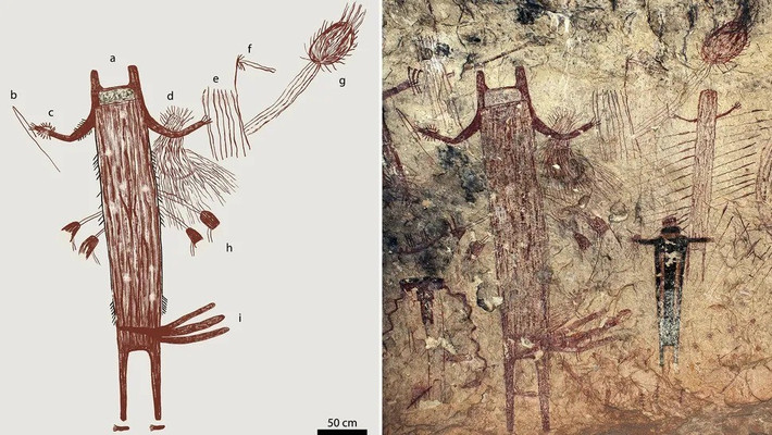 "Thành thật mà nói, chúng tôi rất ngạc nhiên khi phát hiện những bức tranh trên đá được tạo ra trong hơn 4.000 năm và trình tự vẽ tranh theo quy tắc tồn tại trong suốt thời kỳ đó", đồng tác giả nghiên cứu Carolyn Boyd kiêm giáo sư nhân chủng học tại Đại học bang Texas, cho biết. Ảnh: adx7205_Figure_fig4_seq4_v1.jpg - Steelman et al., Sci. Adv. 11, eadx7205, Illustration by Carolyn E. Boyd.