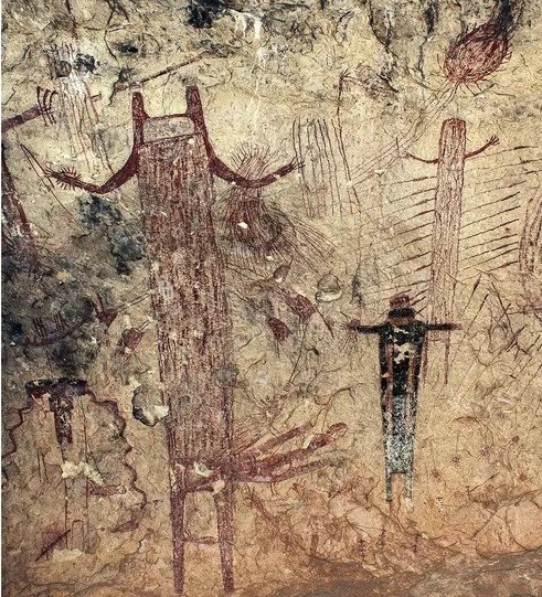 Nhóm nghiên cứu tin rằng các tác phẩm nghệ thuật của người Mỹ bản địa thời xưa truyền tải "quan niệm về vũ trụ" của người sáng tạo, thế giới quan và quan niệm bao quát của một nền văn hóa về vũ trụ. Ảnh: adx7205_Figure_fig4_seq4_v1.jpg - Steelman et al., Sci. Adv. 11, eadx7205, Illustration by Carolyn E. Boyd.