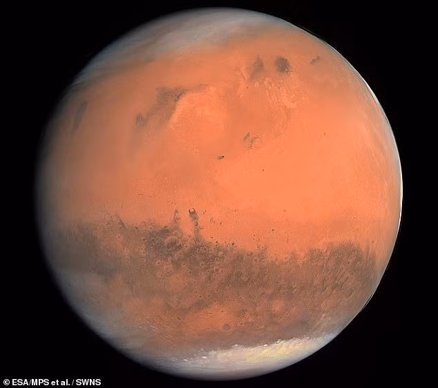 Mỗi ngày, đồng hồ trên sao Hỏa chạy nhanh hơn 477 micro giây so với đồng hồ trên Trái đất. Theo các nhà vật lý từ Viện Tiêu chuẩn và Công nghệ Quốc gia Hoa Kỳ (NIST), mặc dù con số 477 micro giây có vẻ nhỏ nhưng nó sẽ tạo ra những thay đổi lớn trong thời gian dài khi hành tinh đỏ sẽ di chuyển nhanh hơn Trái đất 1,7 giây sau mỗi thập kỷ. Ảnh: ESA/MPS et al./SWNS.